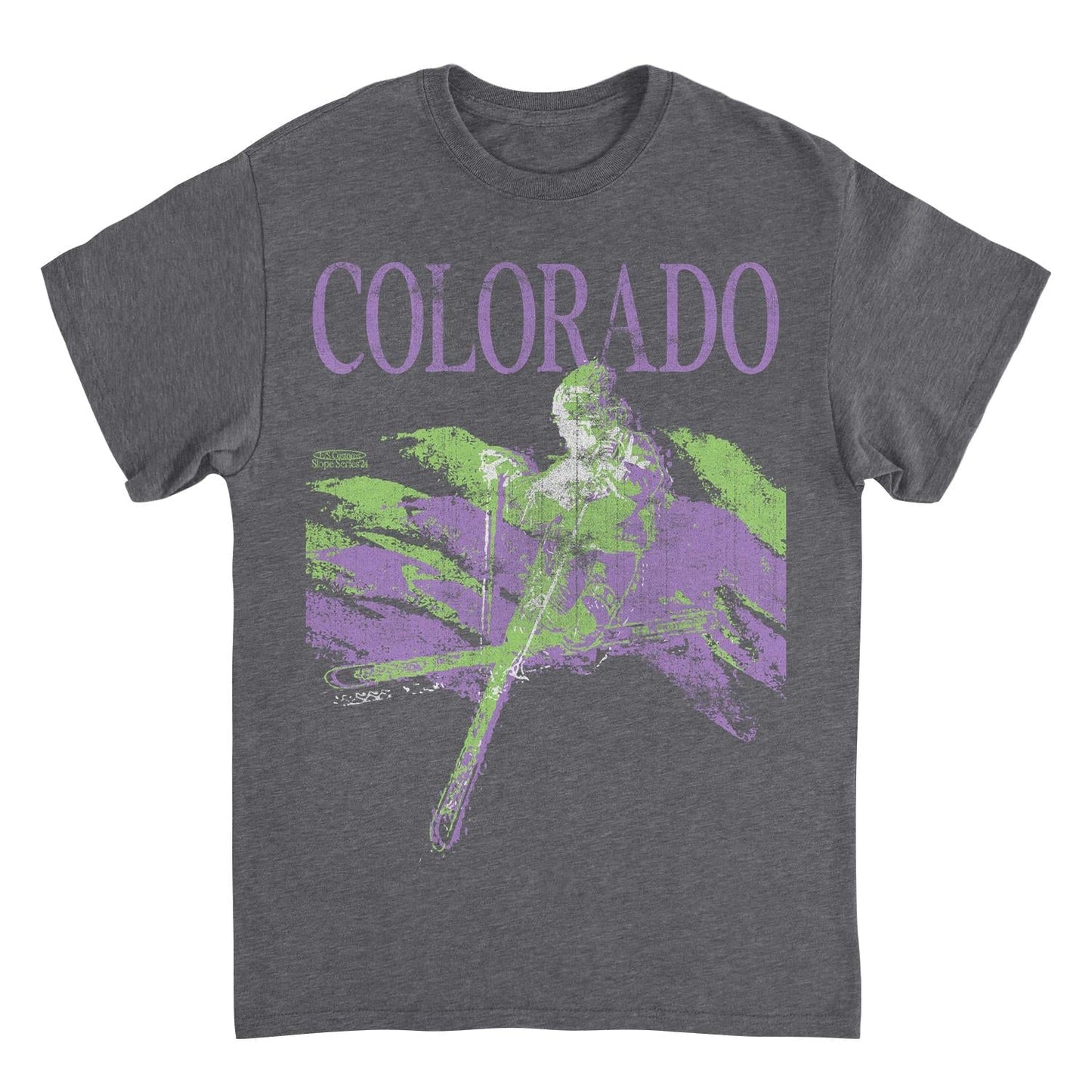 Ski Colorado Heather Charcoal Mens T Shirt
