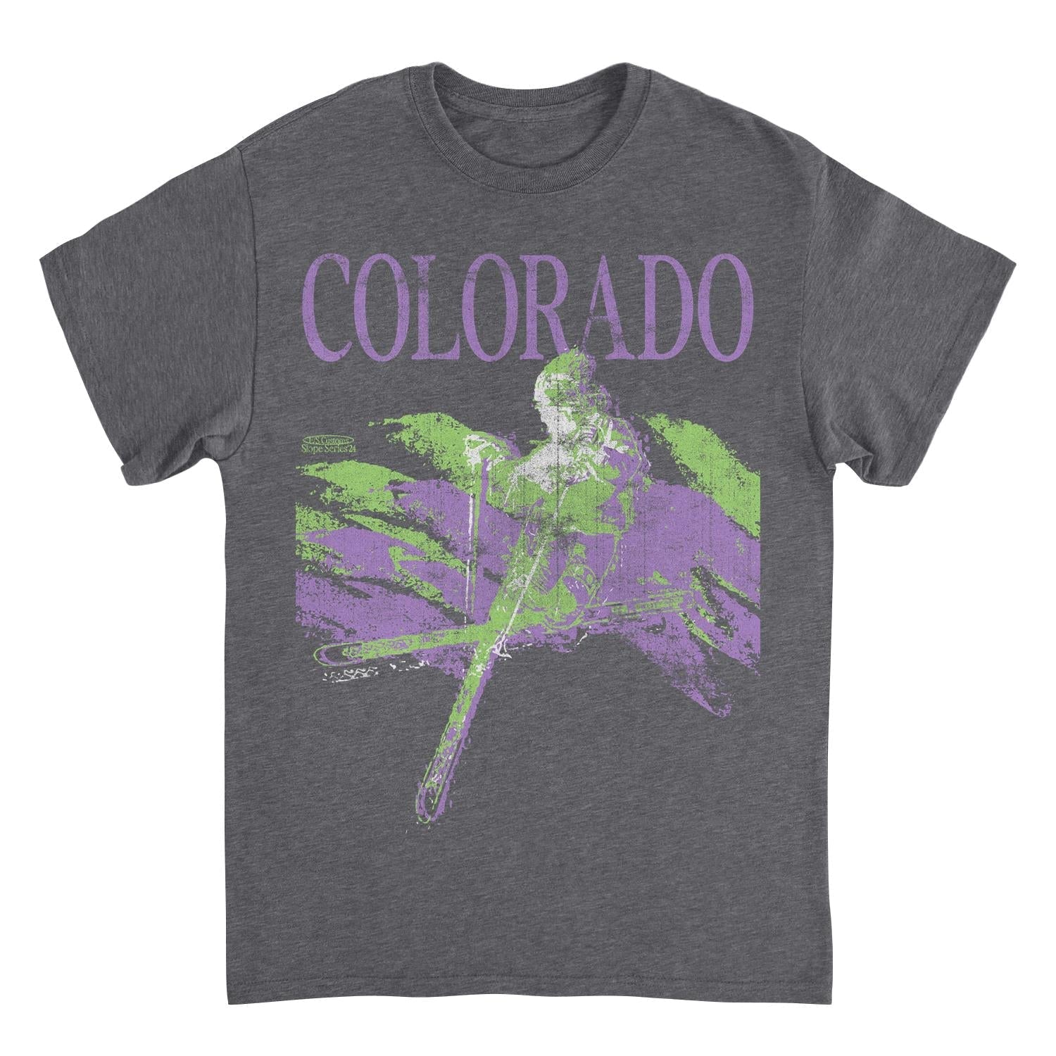 Ski Colorado Heather Charcoal Mens T Shirt