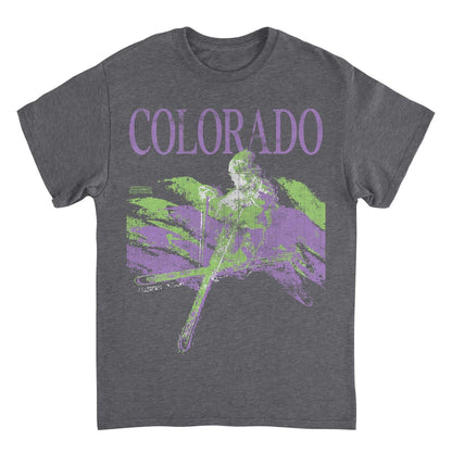 Ski Colorado Heather Charcoal Mens T Shirt
