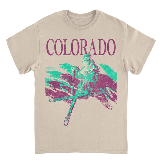 Skiing & Snowboarding Colorado Tan Mens T Shirt