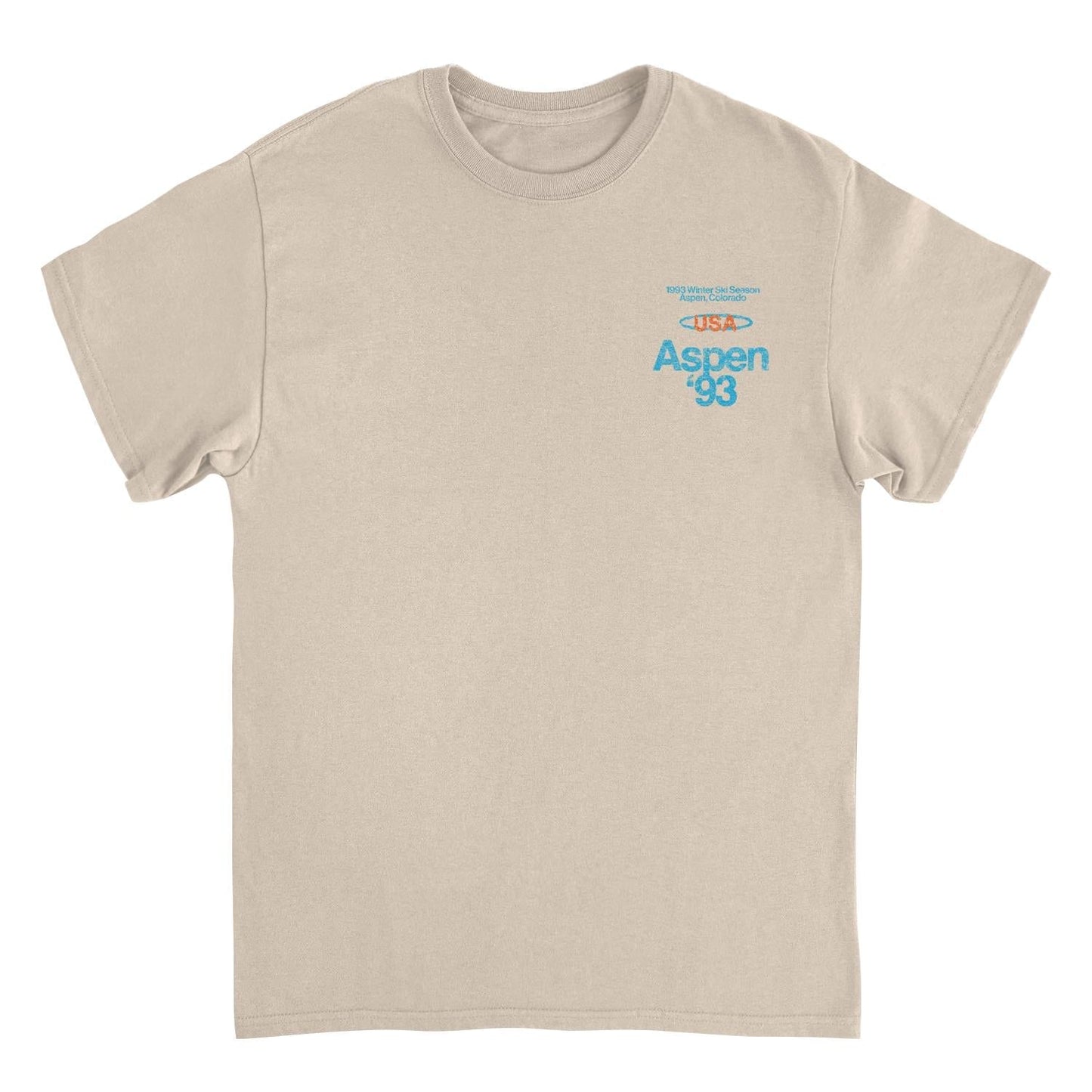 Ski Aspen '93 Front and Back Print Mens T Shirt