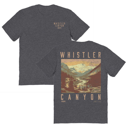 Skiing Whistler Dark Heather Front & Back Print Mens T Shirt