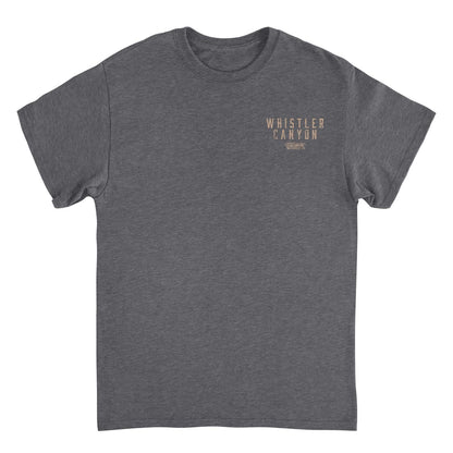 Skiing Whistler Dark Heather Front & Back Print Mens T Shirt