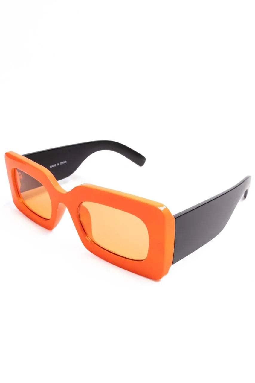 Thick Rectangle Rim Vintage Sunglasses