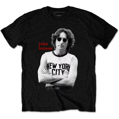 Modern John Lennon New York City NYC Lennon The Beatles Tee Mens T Shirt Black