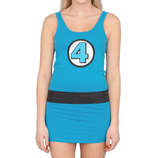 Fantastic Four 4 Invisible Woman Costume Tunic Tank Dress