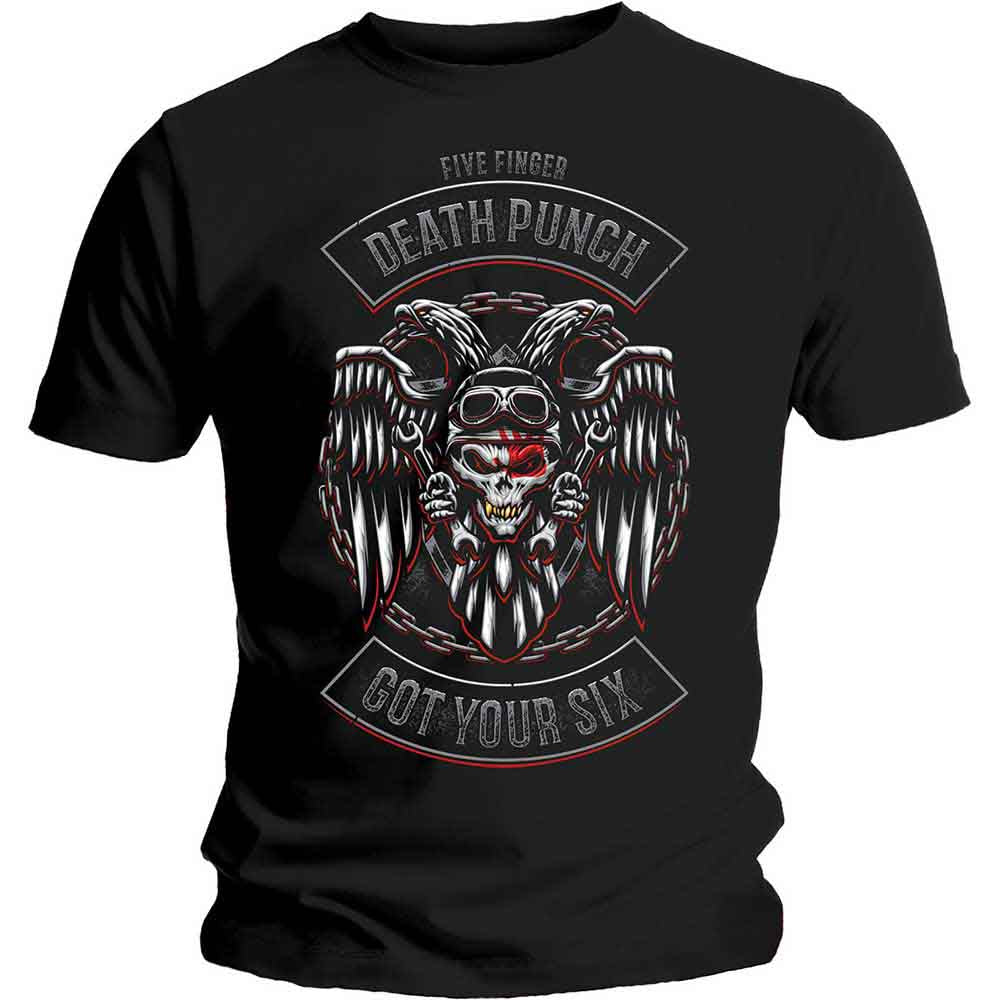 Five Finger Death Punch Biker Badge Mens T Shirt