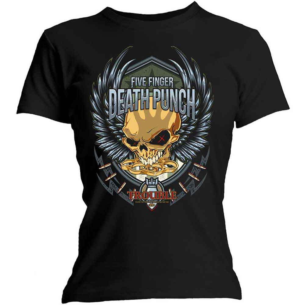 Five Finger Death Punch Trouble Womens T Shirt