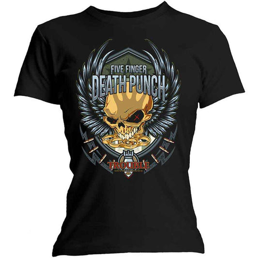 Five Finger Death Punch Trouble Womens T Shirt