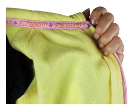 Fluttershy Pegasus Face Butter Yellow Hoodie with Mane and Wings