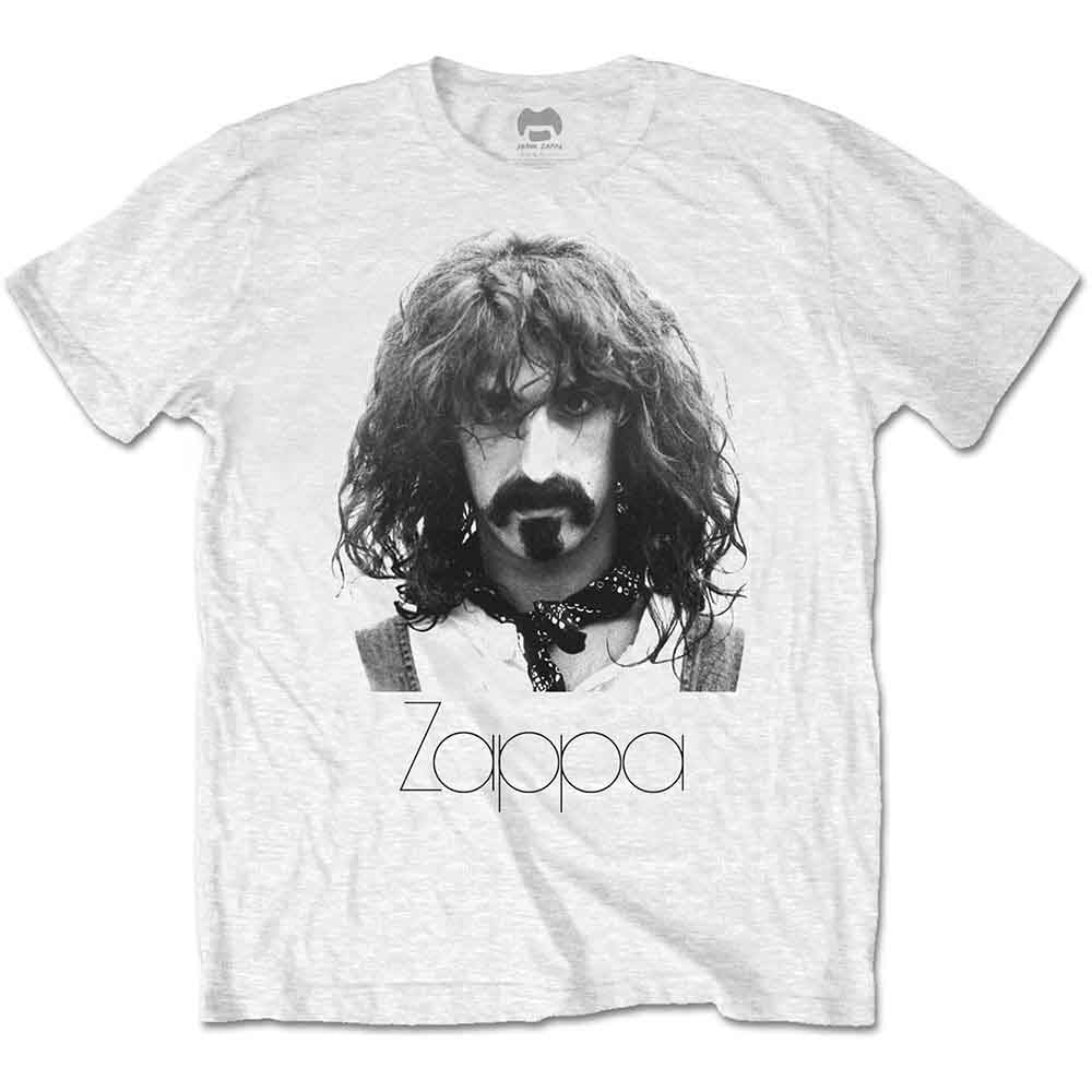 Frank Zappa Thin Logo Portrait Mens T Shirt