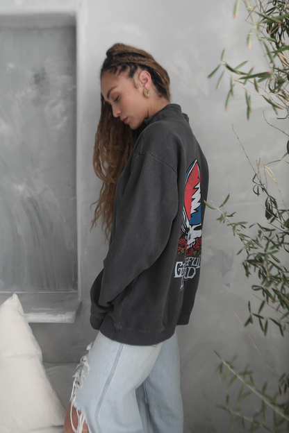 Grateful Dead Womens Zip Sweatshirt Vintage Black