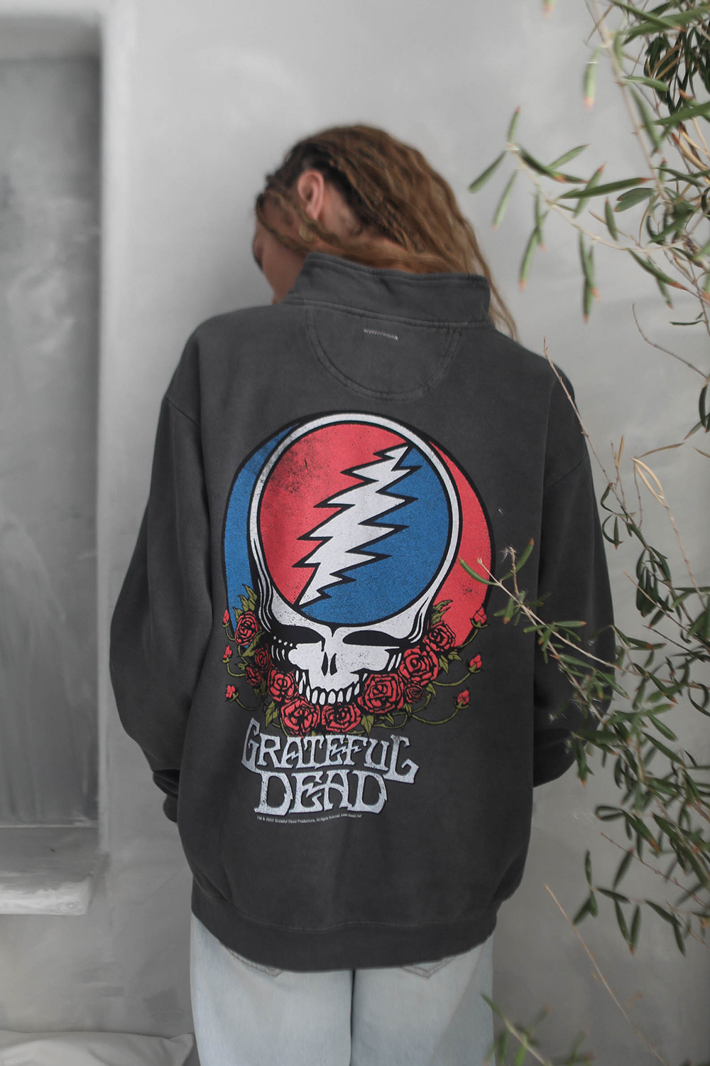 Grateful Dead Womens Zip Sweatshirt Vintage Black