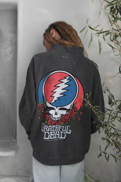 Grateful Dead Womens Zip Sweatshirt Vintage Black