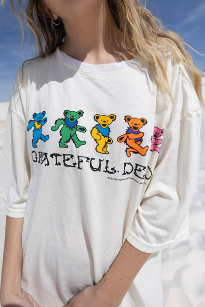 Grateful Dead Tee Womens T Shirt Dress White