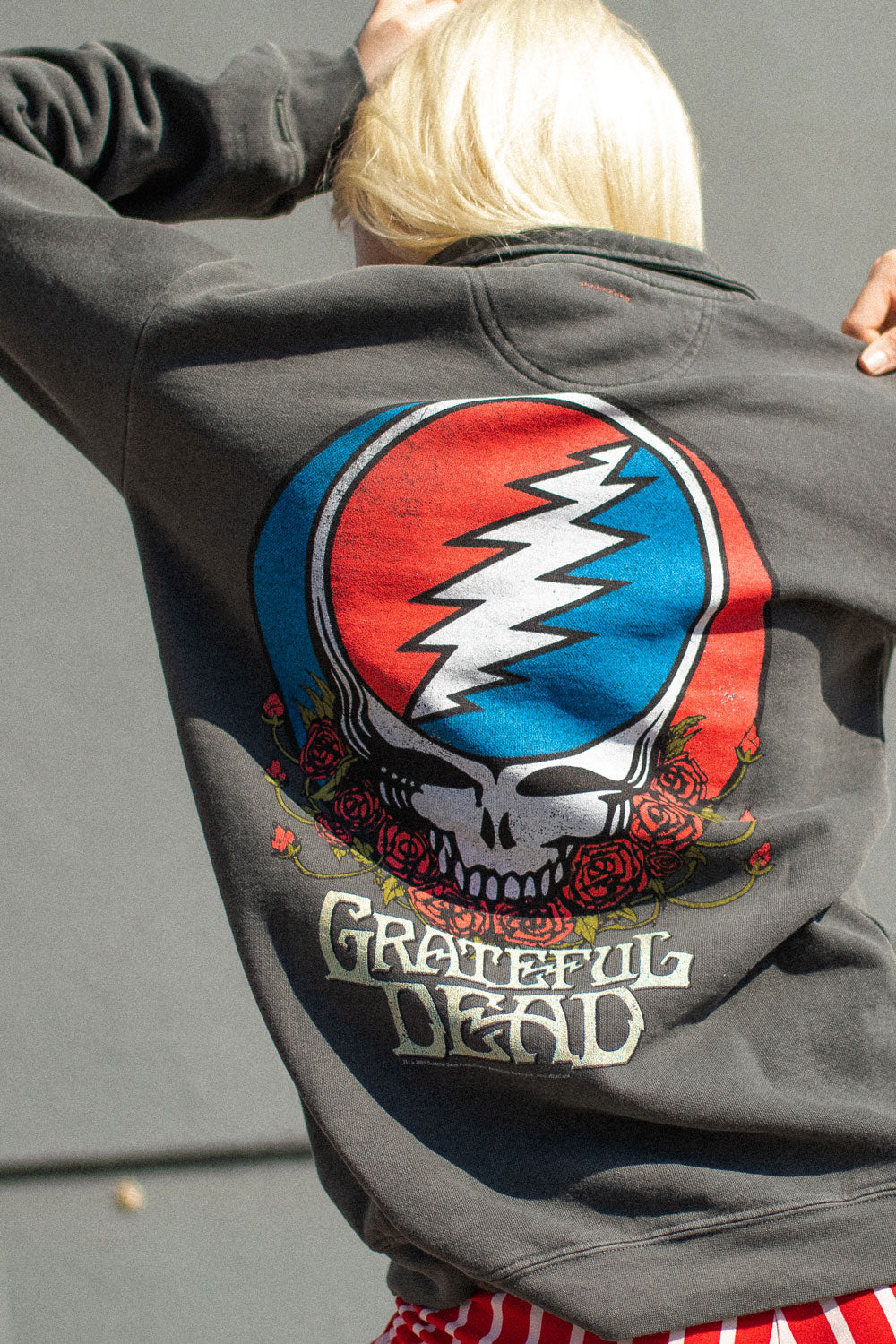 Grateful Dead Womens Zip Sweatshirt Vintage Black