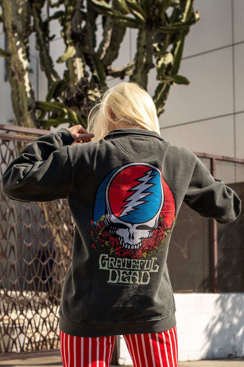Grateful Dead Womens Zip Sweatshirt Vintage Black