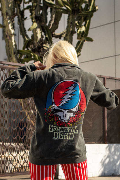 Grateful Dead Womens Zip Sweatshirt Vintage Black