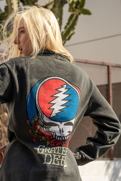 Grateful Dead Womens Zip Sweatshirt Vintage Black