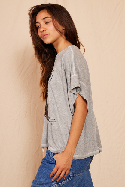 Grateful Dead Bird Song Tee Womens T Shirt Heather Grey