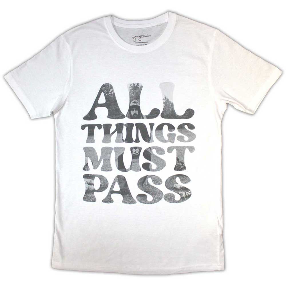 George Harrison All Things Must Pass Text Infill Mens T Shirt