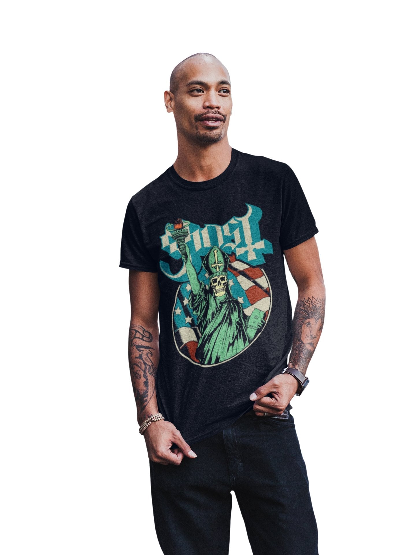 Ghost - Statue of Liberty Jumbo Print T Shirt