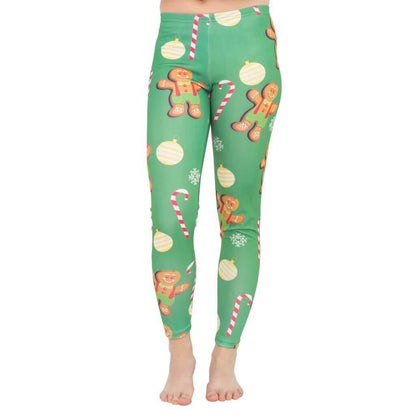 Gingerbread All Over Ugly Christmas Leggings