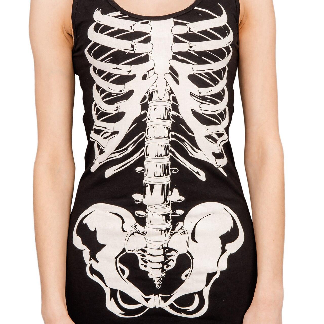 Glow in the Dark Skeleton Costume Tank Dress