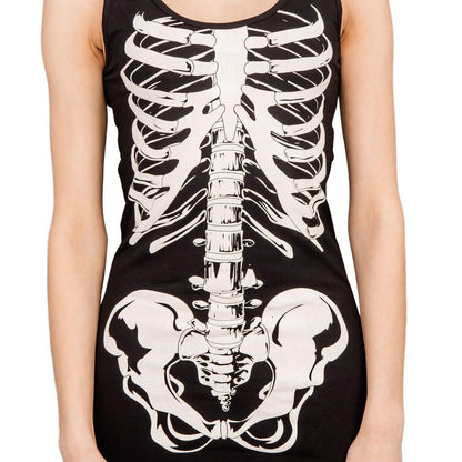 Glow in the Dark Skeleton Costume Tank Dress