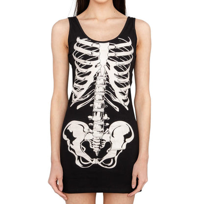 Glow in the Dark Skeleton Costume Tank Dress