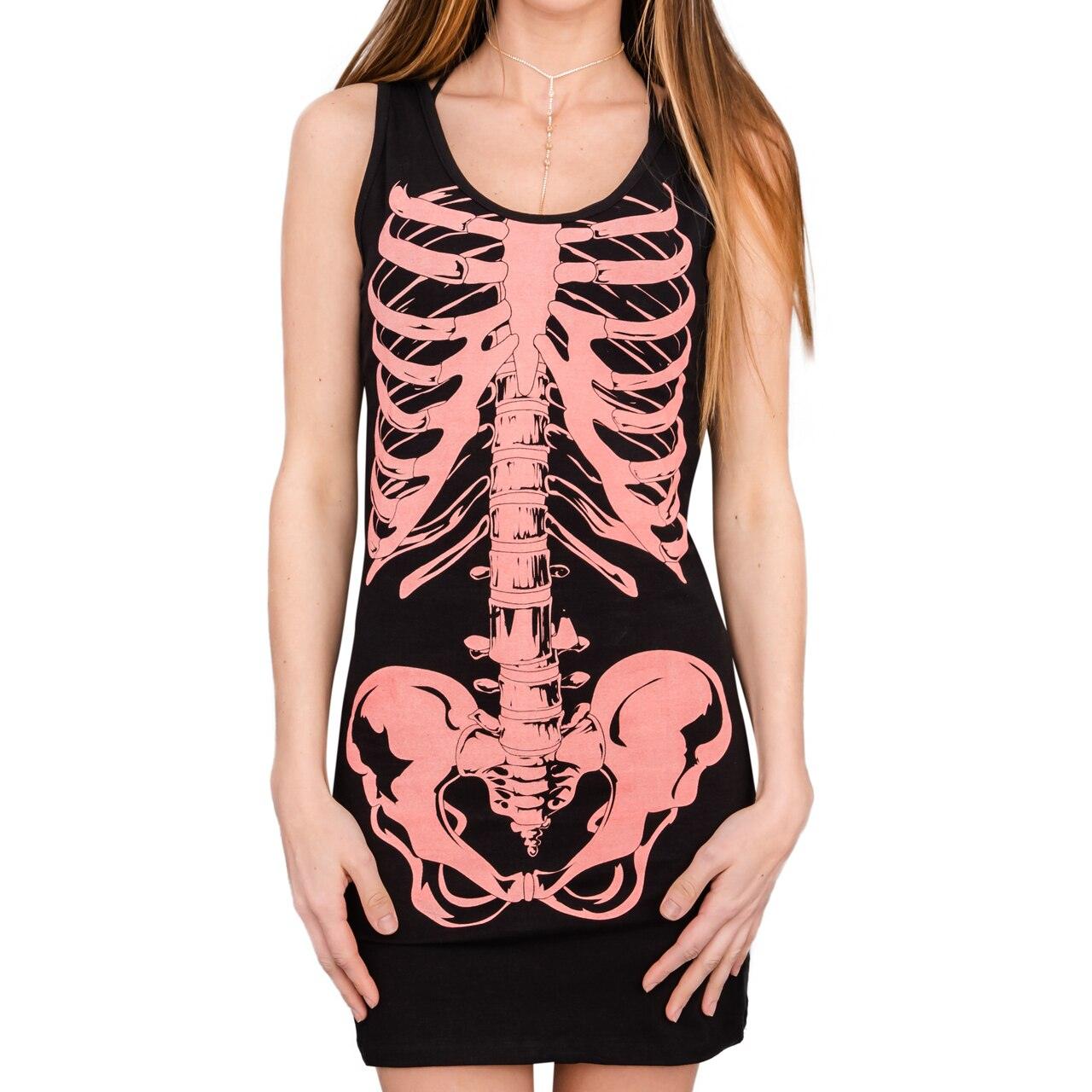 Glow in the Dark Skeleton Costume Tank Dress