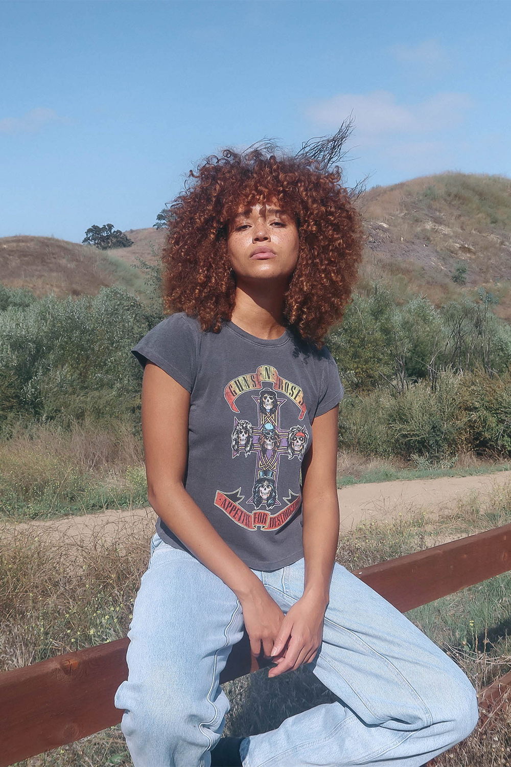 Guns N Roses Appetite For Destruction Shrunken Tee Womens T Shirt Vintage Black