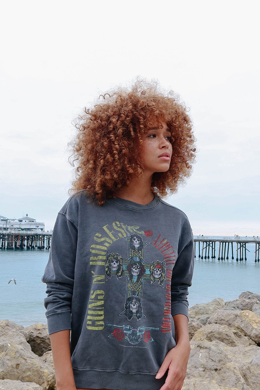 Guns N Roses Appetite for Destruction Womens Crewneck Sweatshirt Vintage Black