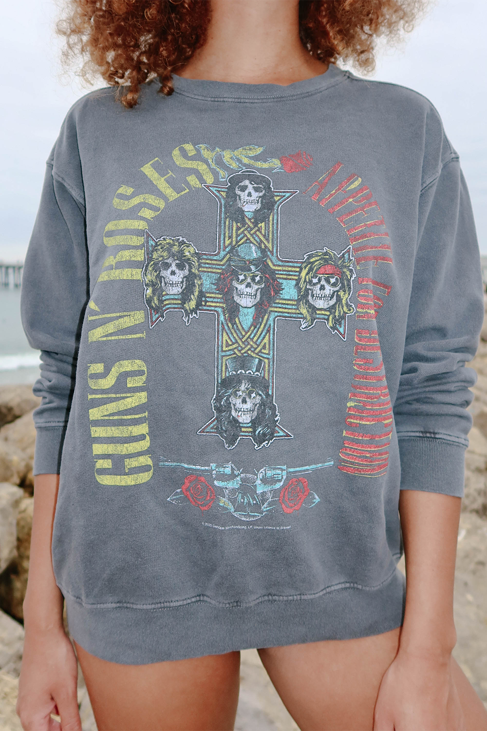 Guns N Roses Appetite for Destruction Womens Crewneck Sweatshirt Vintage Black