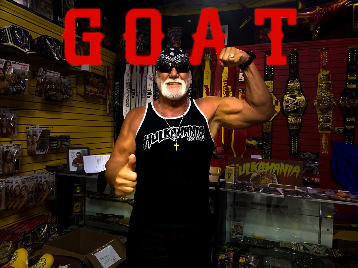 Hulk Hogan Hulkamania Reflective Mens Tank Top Black