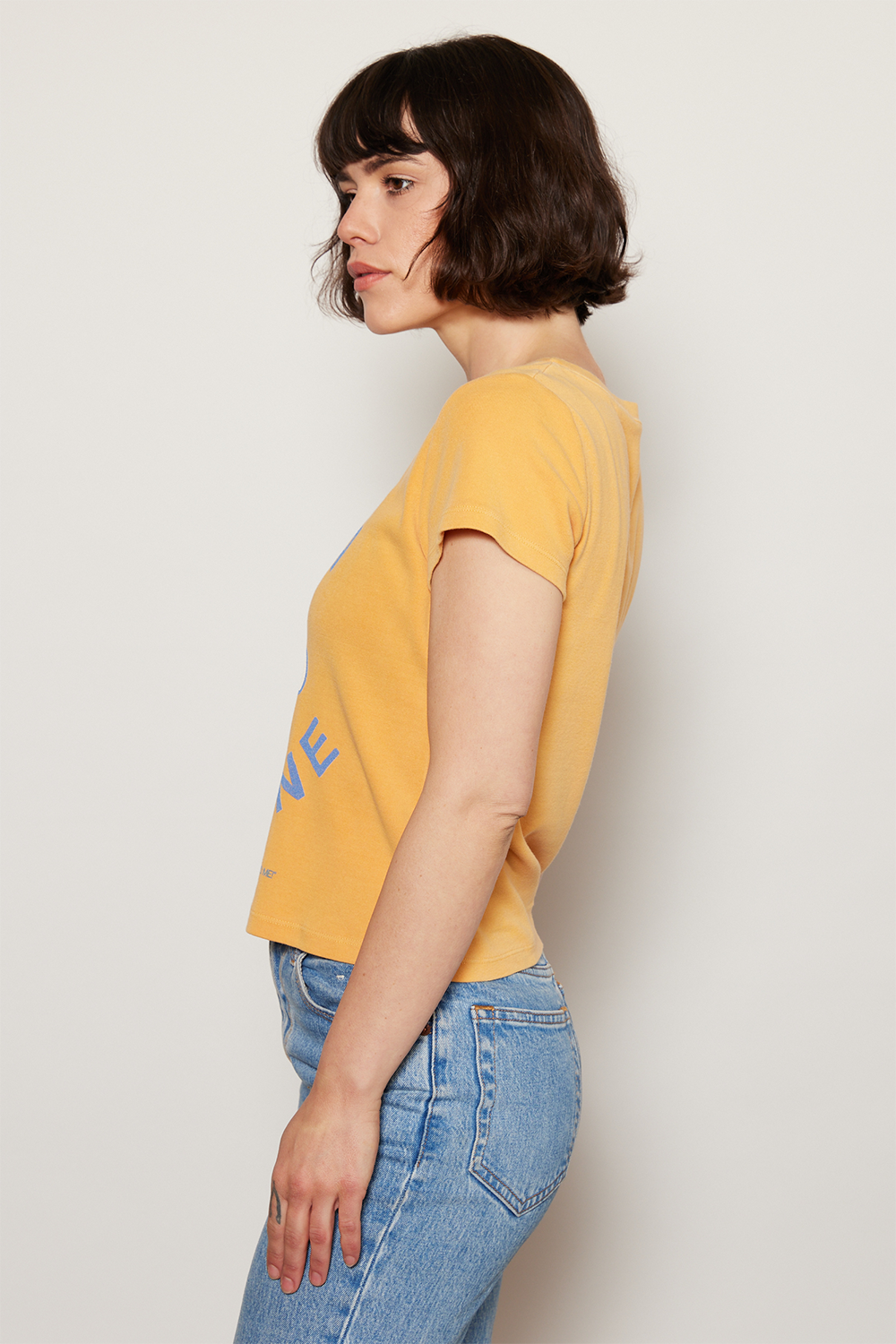 Peanuts Have A Good One Baby Tee Womens T Shirt Marigold