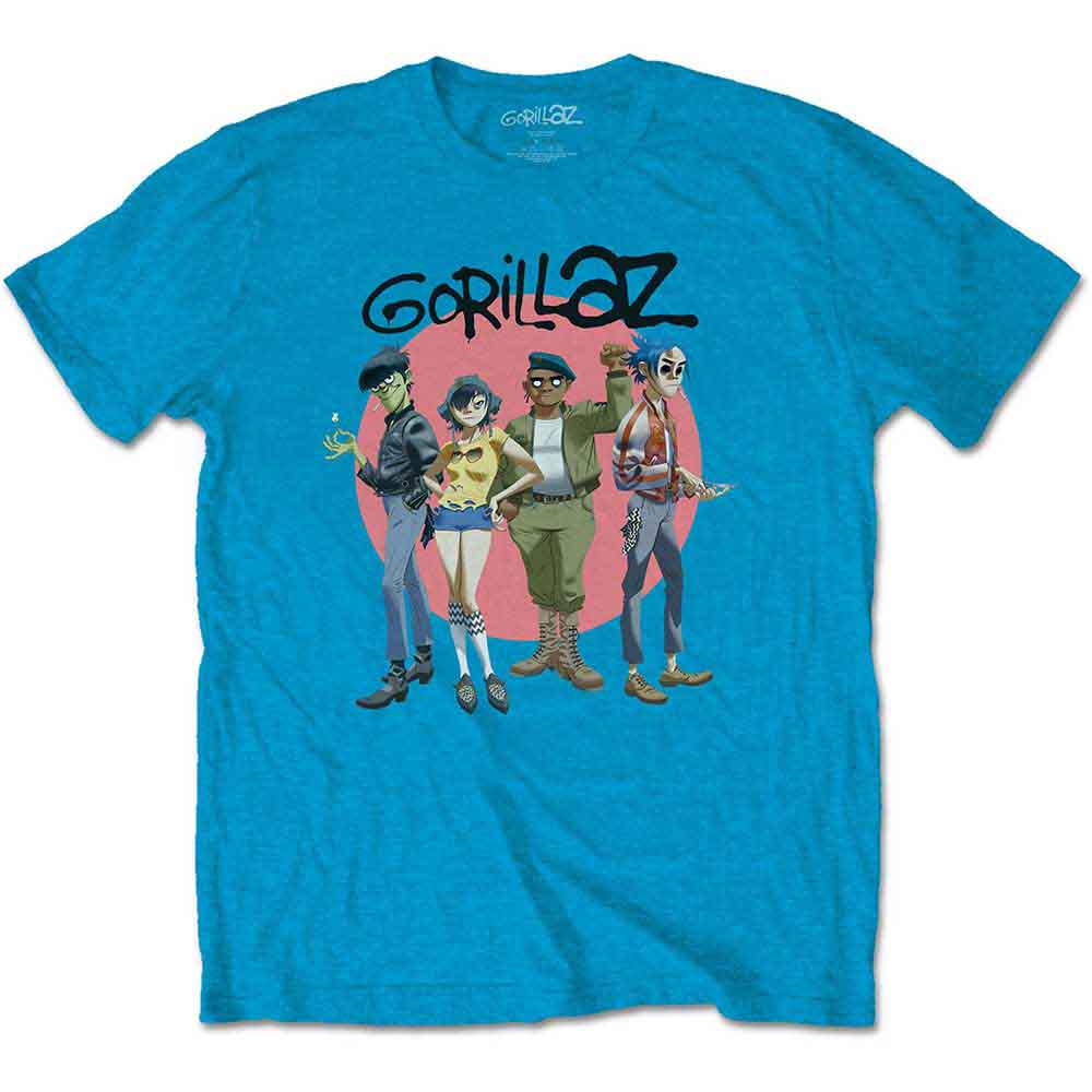 Gorillaz Group Circle Rise Mens T Shirt