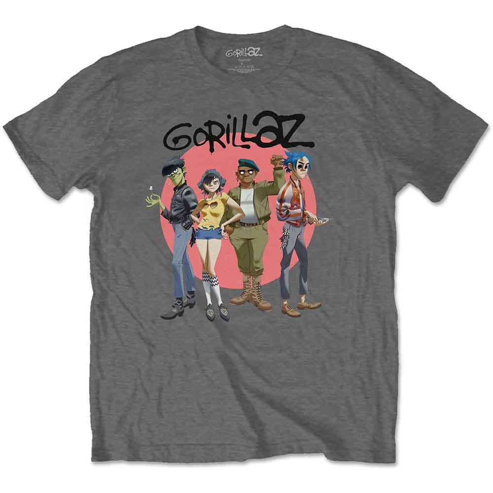 Gorillaz Group Circle Rise Mens T Shirt