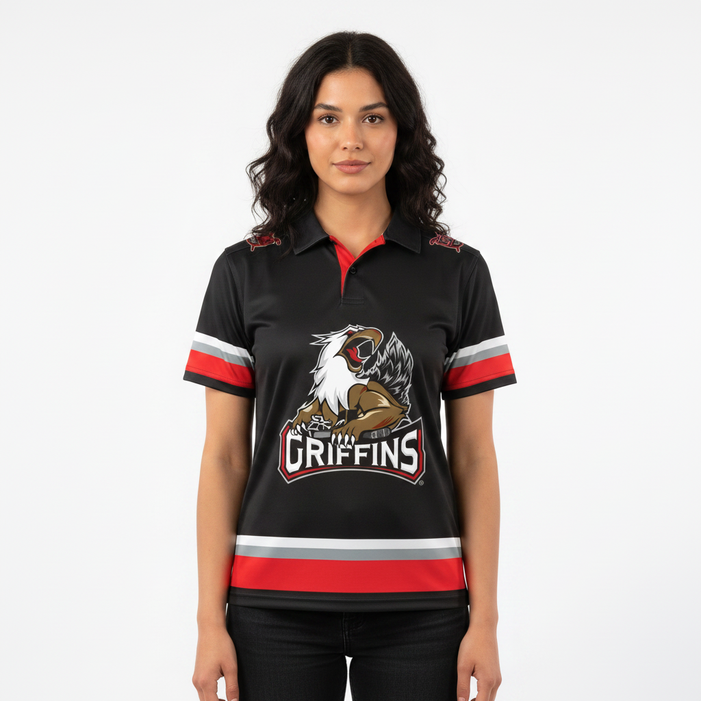 Grand Rapids Griffins AHL Licensed Replica Jersey Performance Polo Shirt