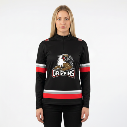 Grand Rapids Griffins AHL Licensed Replica Performance 1/4 Zip Longsleeve Jersey Shirt
