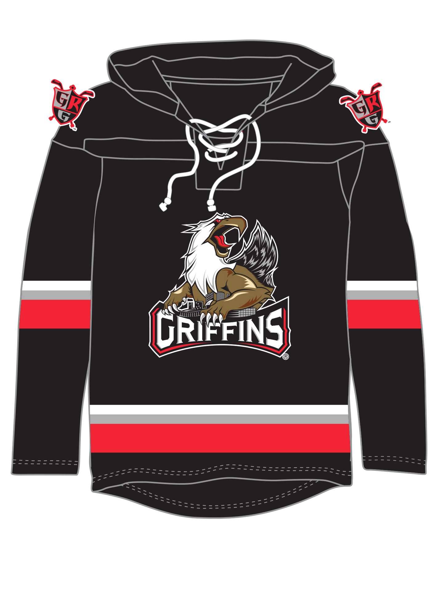 Grand Rapids Griffins AHL Hockey Embroidered Lace Hoodie