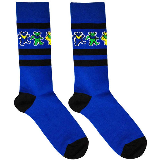 Grateful Dead Dancing Bears Stripe Socks Blue
