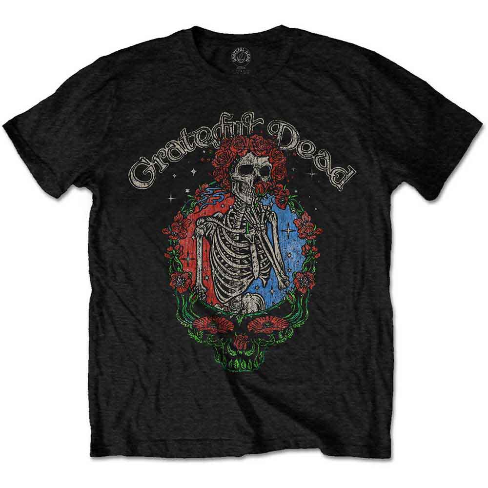 Grateful Dead Floral Stealie Mens T Shirt