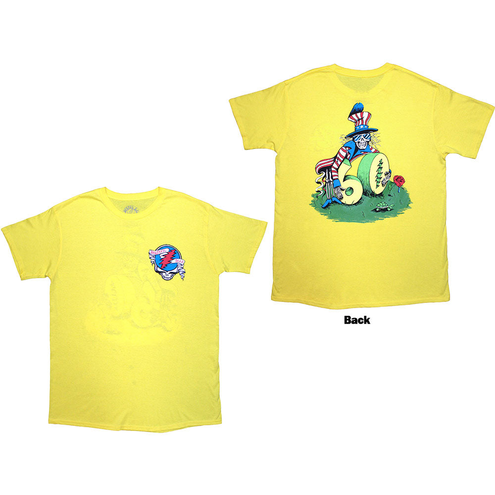 Grateful Dead Rose Pose Yellow Mens T Shirt