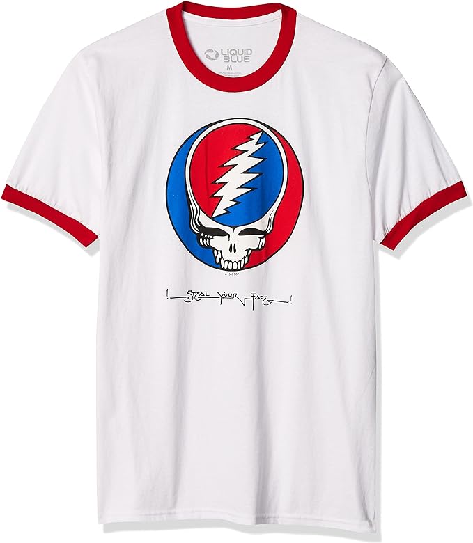 Grateful Dead Mens Ringer T Shirt White / Red