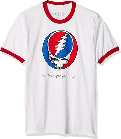 Grateful Dead Mens Ringer T Shirt White / Red