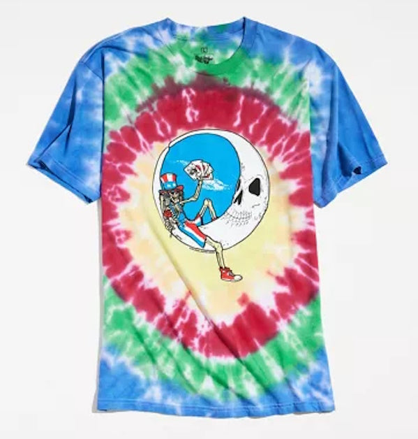 Grateful Dead Save Your Face Earth Crescent Moon Tie Dye Mens T Shirt