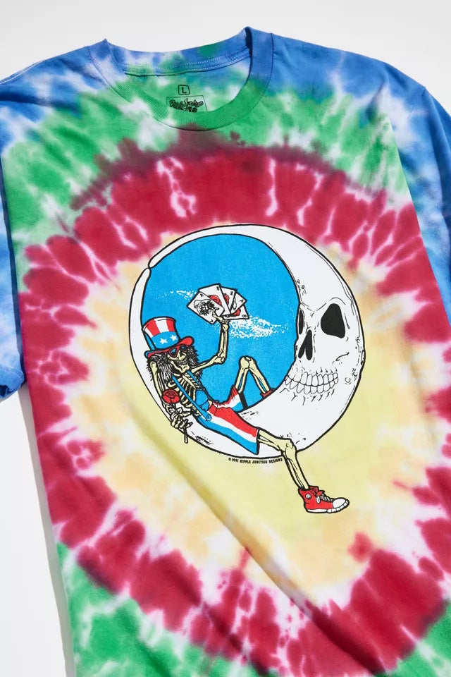Grateful Dead Save Your Face Earth Crescent Moon Tie Dye Mens T Shirt