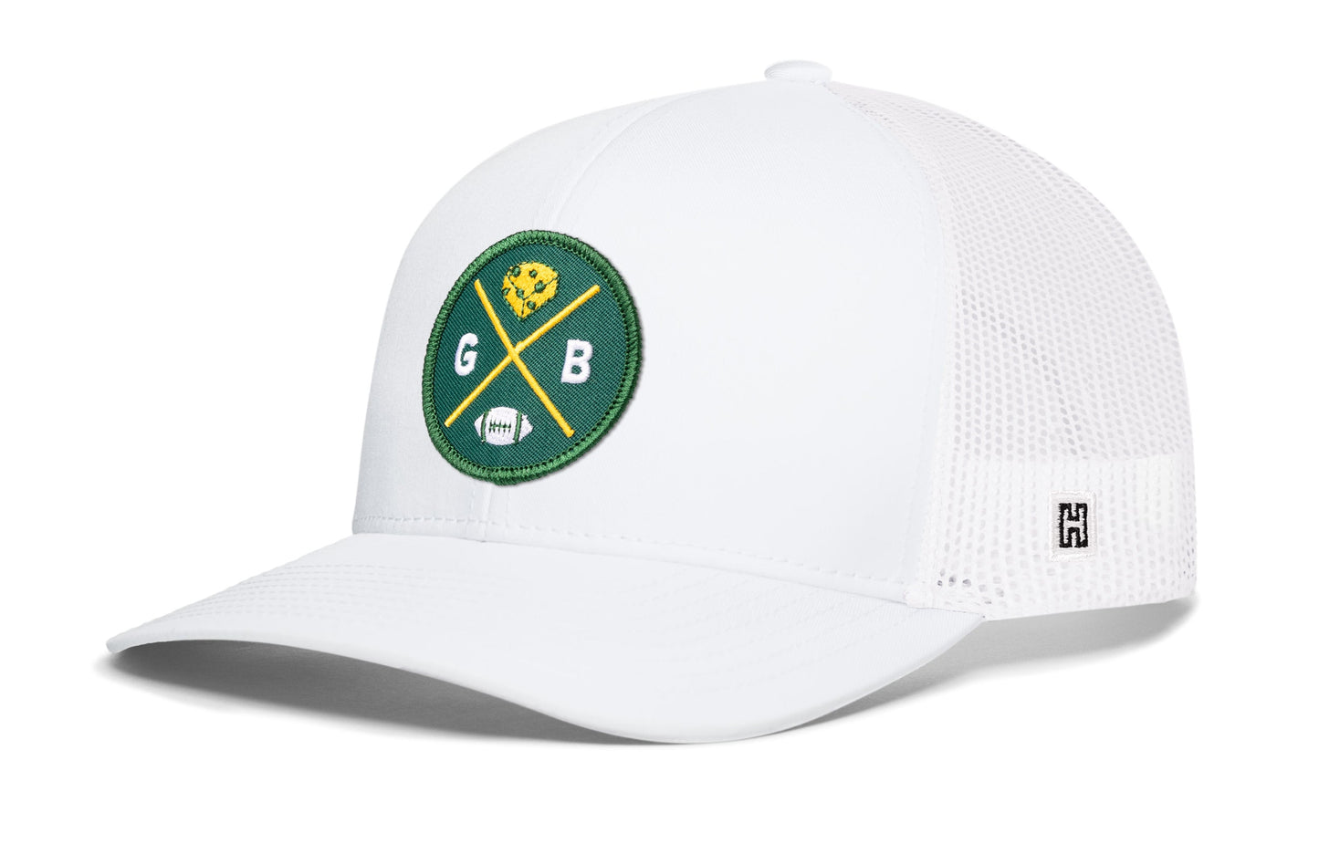 Green Bay Trucker Haka Hat Black GB Cheese X Football Snapback