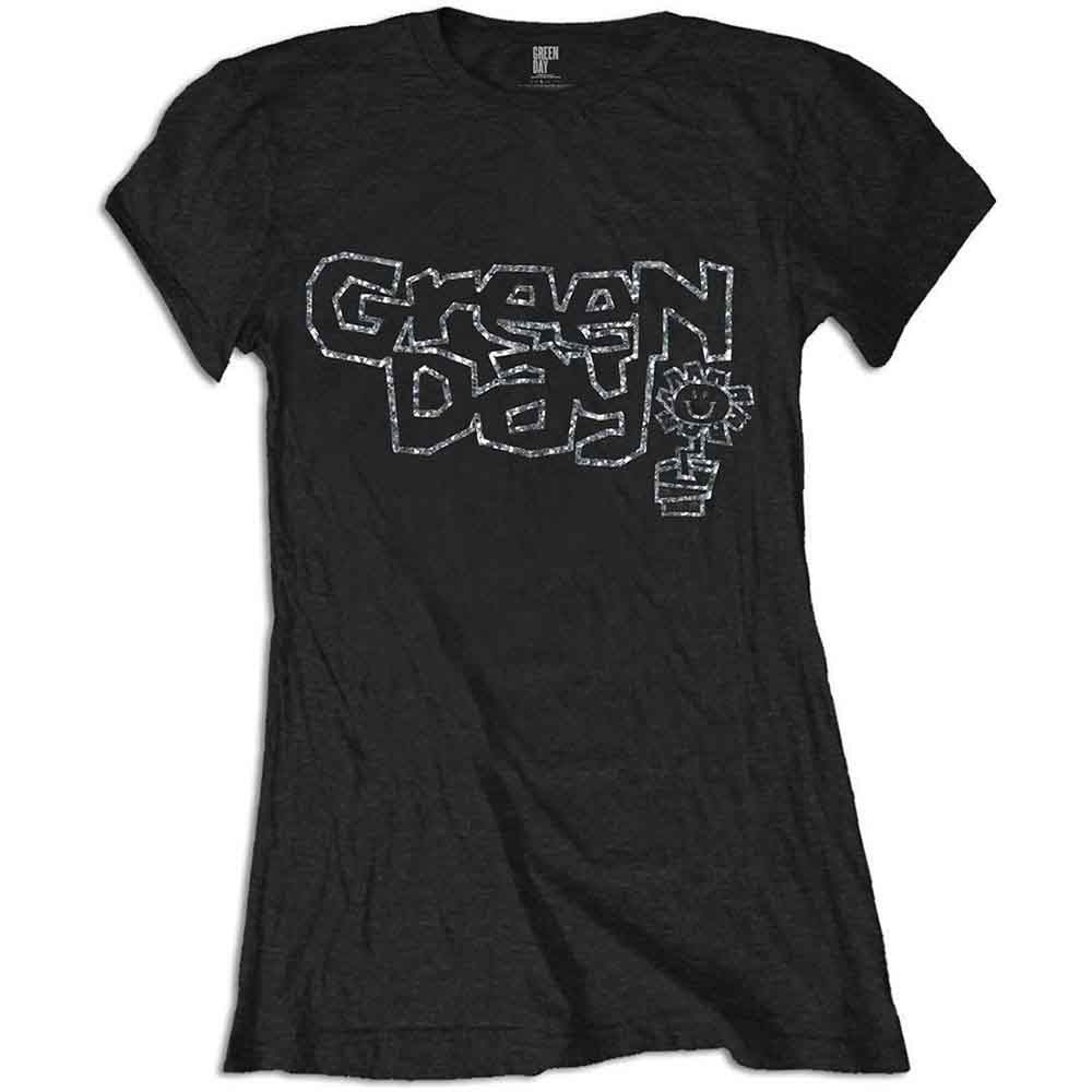 Green Day Flower Pot Womens T Shirt